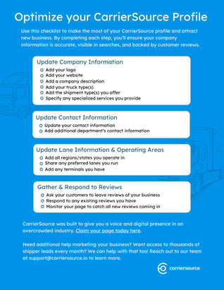 Optimize your CarrierSource Profile - Carriers (1)